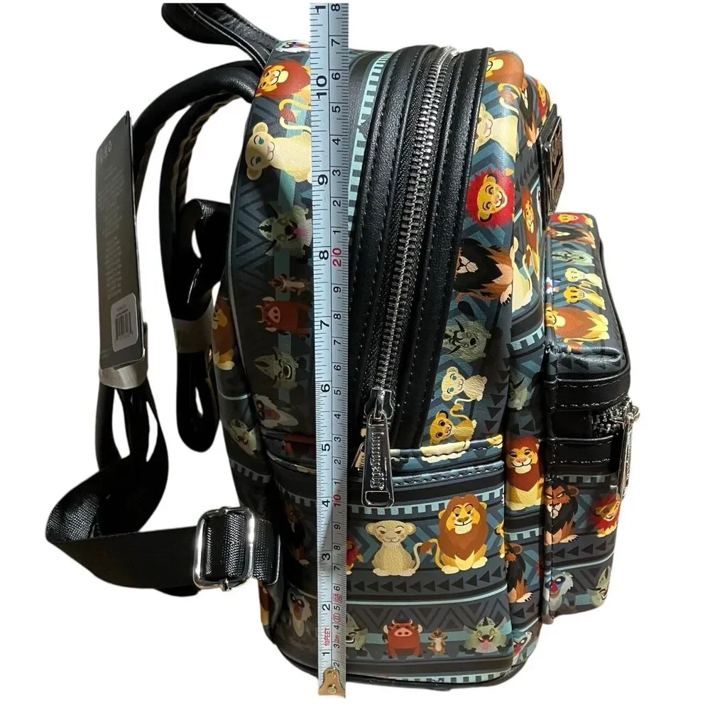 Disney Loungefly Backpack Black Lion King Chibi Mufasa‎ Simba Tribal Safari READ